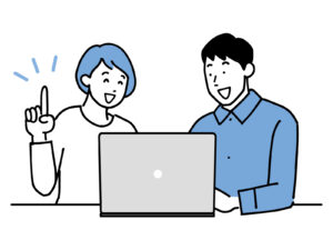 調べる男女