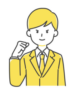 真剣な表情のスーツを着た人