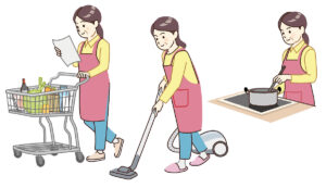 家事代行する女性